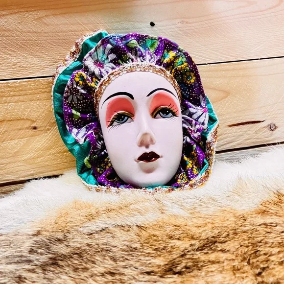 Decorative mask art ceramic wall decor vintage - Picture 1 of 6